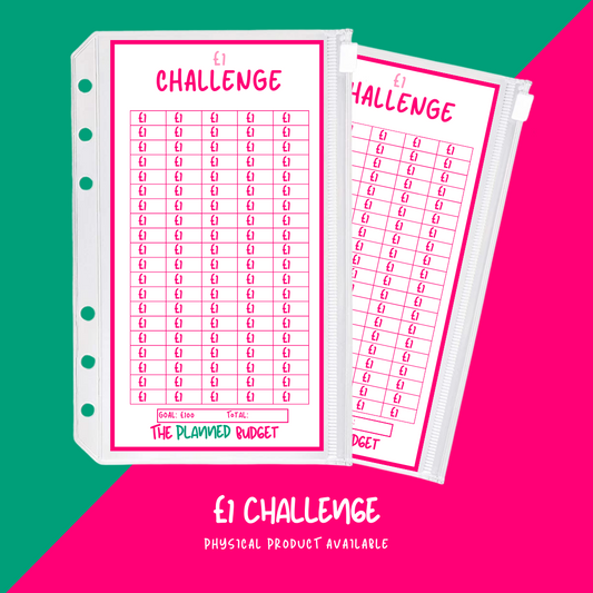 £1 Challenge (Pink) - Premium challenge from The Planned Budget - Just £3.75! Shop now at The Planned Budget