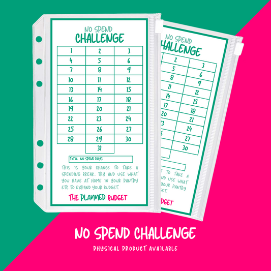 No Spend Challenge (Green) - Premium challenge from The Planned Budget - Just £3.75! Shop now at The Planned Budget