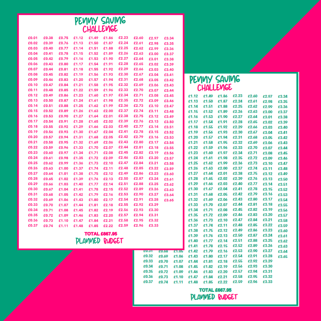 Penny Savings Challenge - Physical - Premium challenge from Planned Budget - Just £3.50! Shop now at Planned Budget