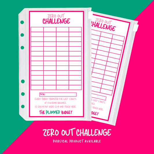 Zero Out Challenge (pink) - Premium  from The Planned Budget - Just £3.75! Shop now at The Planned Budget