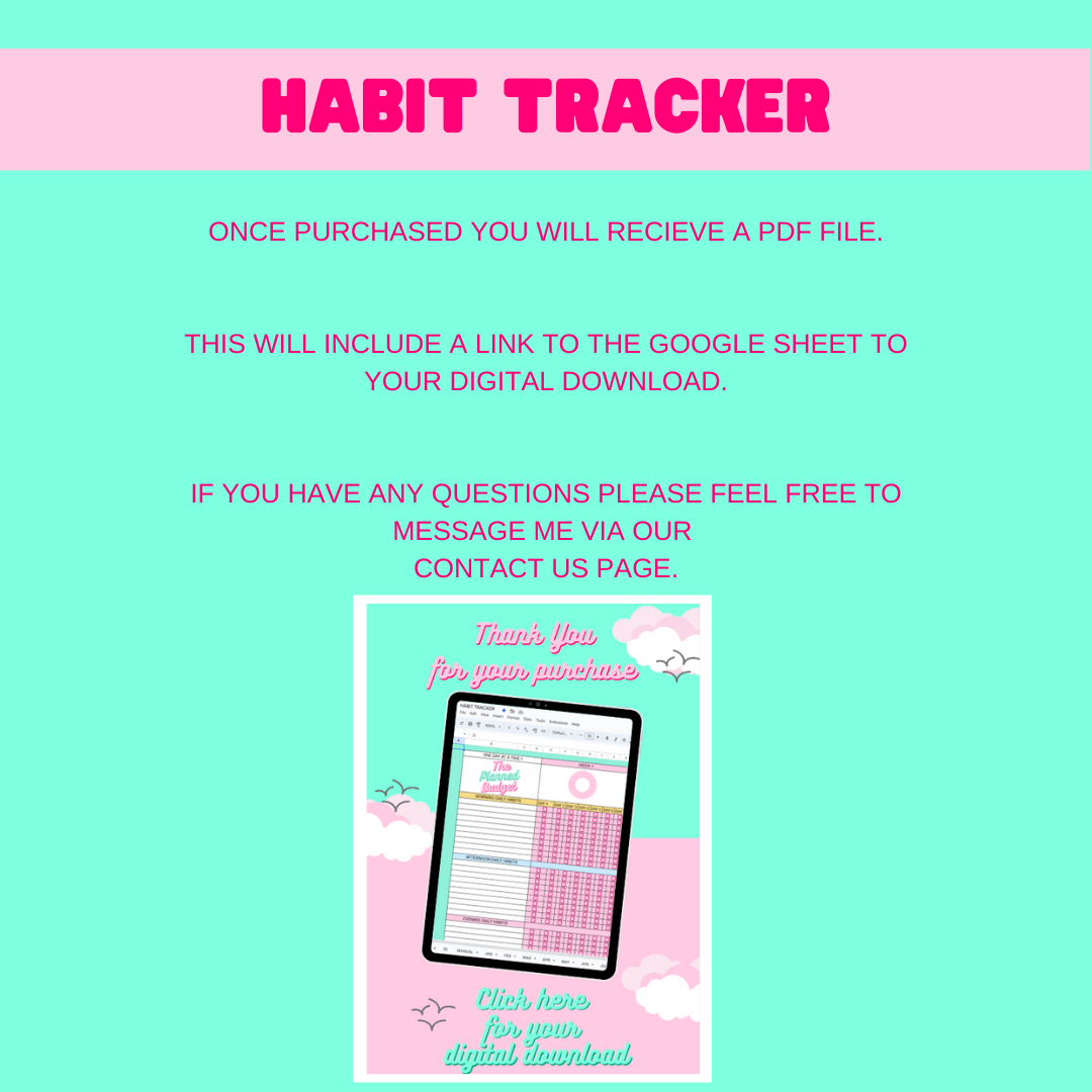 Habit Tracker - Digital - Premium tracker from The Planned Budget - Just £4.75! Shop now at The Planned Budget